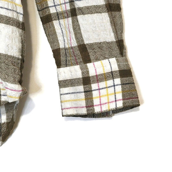 Anthropologie Plaid Button Back Long Sleeve Button Front Tunic Shirt Size XS - Picture 5 of 14